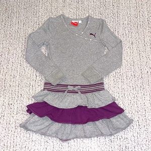 Girl’s Puma Sweatshirt Ruffle Dress, Size S